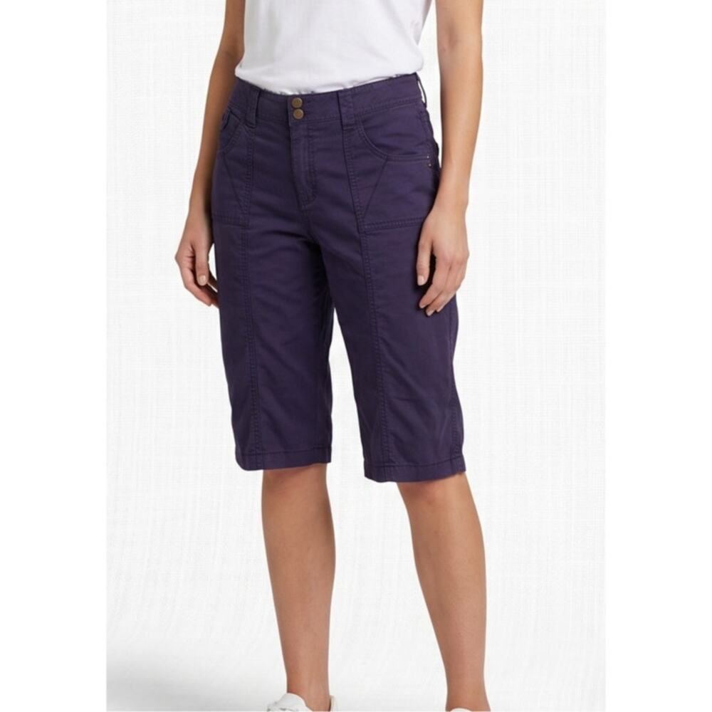 Lee Comfort Waistband Navy Blue 14P Petite Utility Skimmer Capri Pants